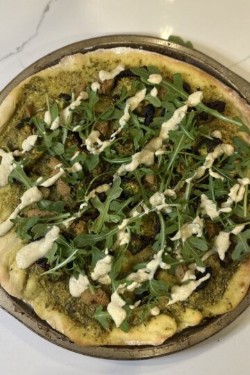 Vegan Pesto Broccoli Pizza